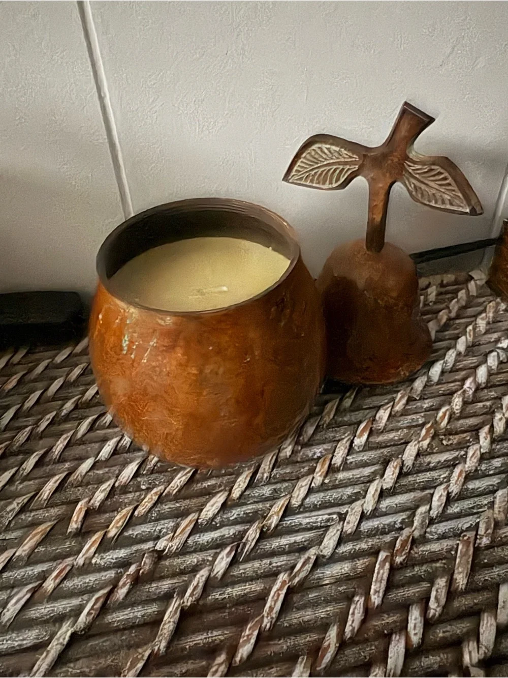Metal Brown Pear-Shaped Decorative Candle Holder